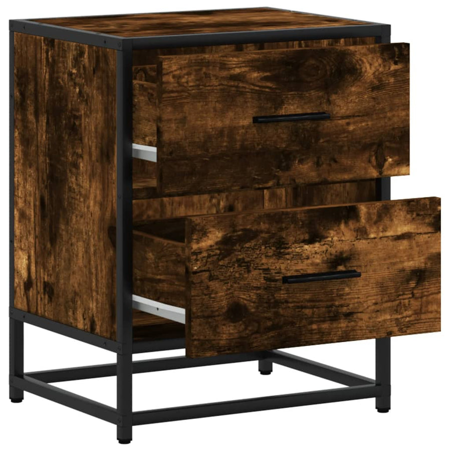 Nachtkastjes 2 st 40x31x50 cm bewerkt hout gerookt eikenkleurig