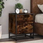 Nachtkastjes 2 st 40x31x50 cm bewerkt hout gerookt eiken