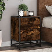 Nachtkastjes 2 st 40x31x50 cm bewerkt hout gerookt eiken