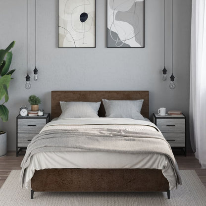 Nachtkastjes 2 st 40x31x50 cm bewerkt hout grijs sonoma eiken