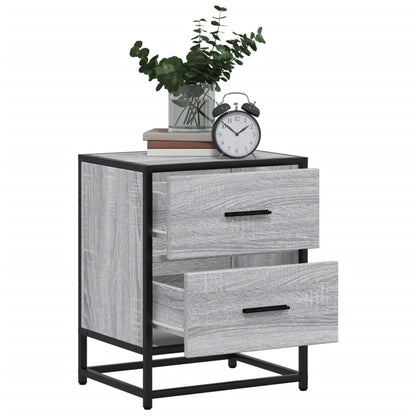 Nachtkastjes 2 st 40x31x50 cm bewerkt hout grijs sonoma eiken