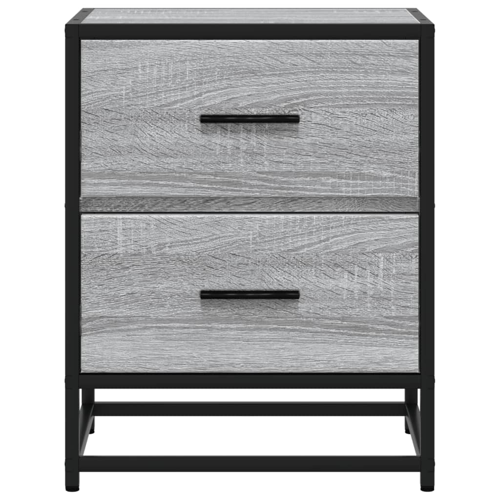 Nachtkastjes 2 st 40x31x50 cm bewerkt hout grijs sonoma eiken