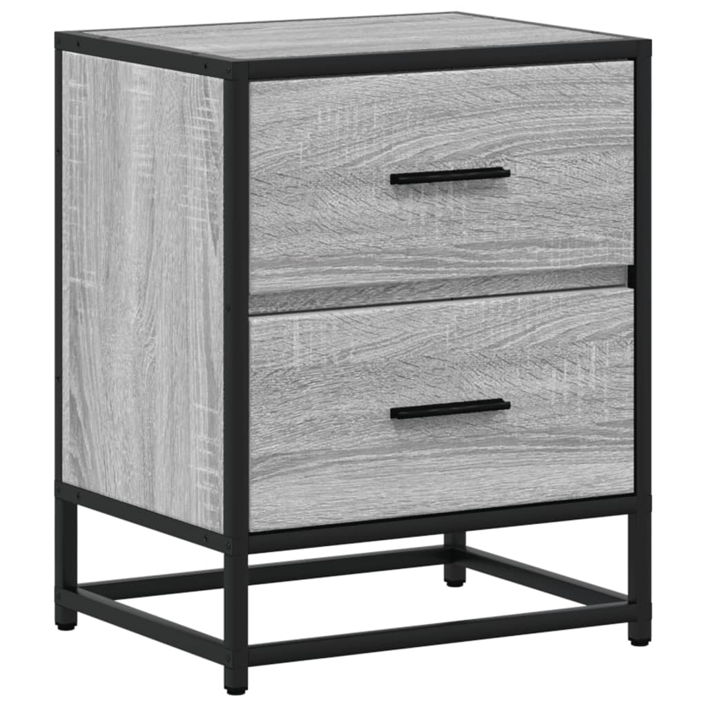 Nachtkastjes 2 st 40x31x50 cm bewerkt hout grijs sonoma eiken