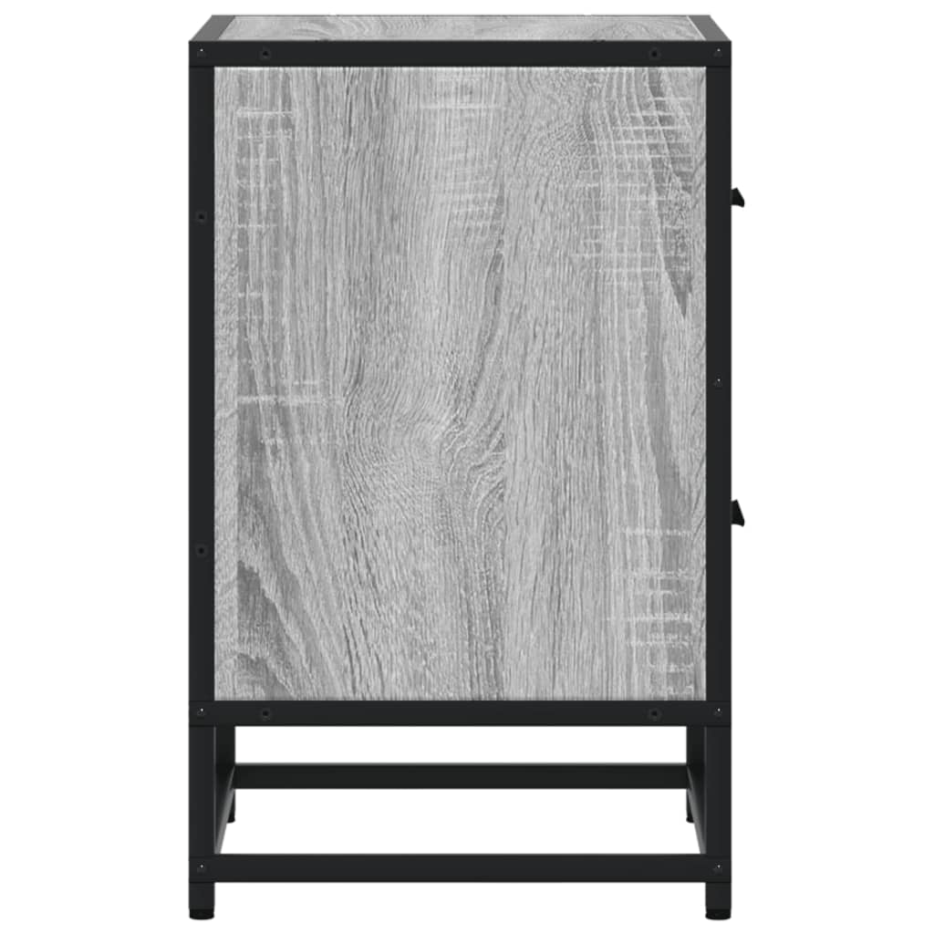 Nachtkastjes 2 st 40x31x50 cm bewerkt hout grijs sonoma eiken