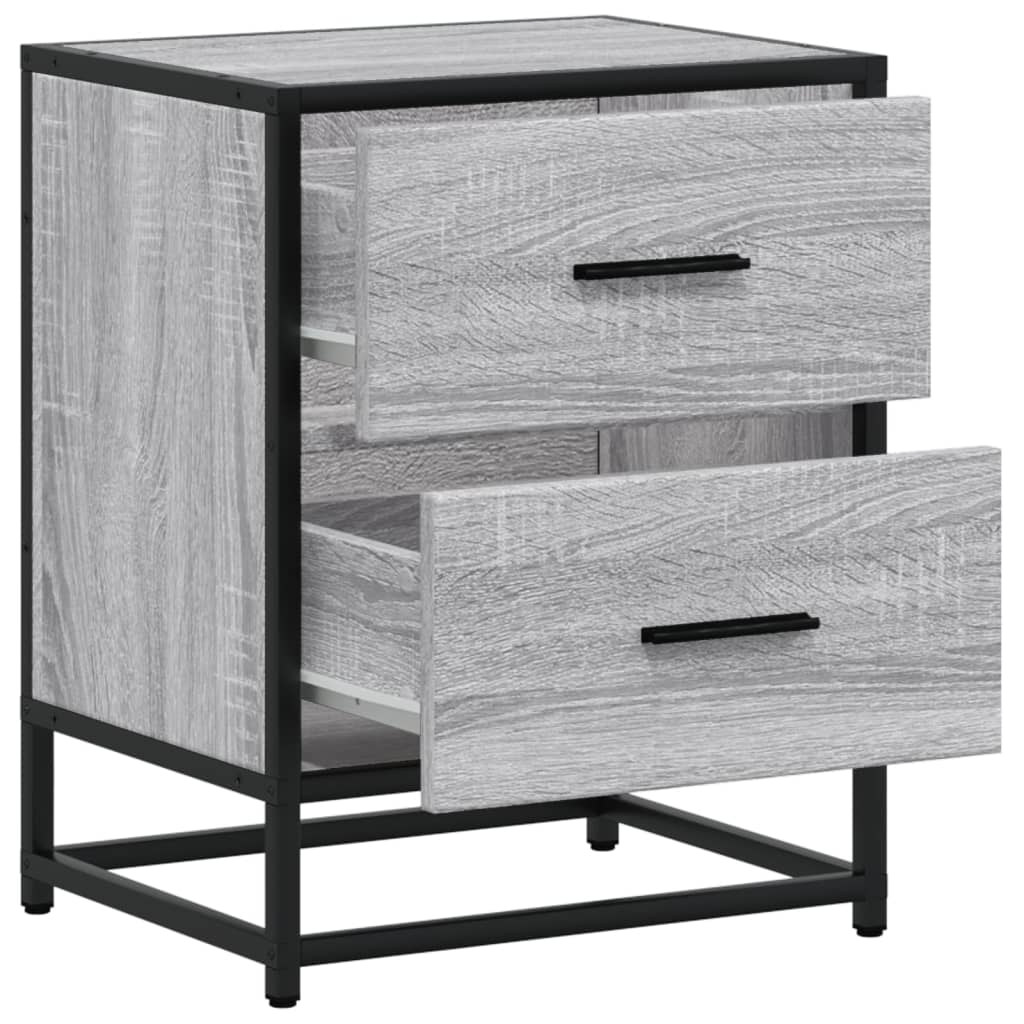 Nachtkastjes 2 st 40x31x50 cm bewerkt hout grijs sonoma eiken