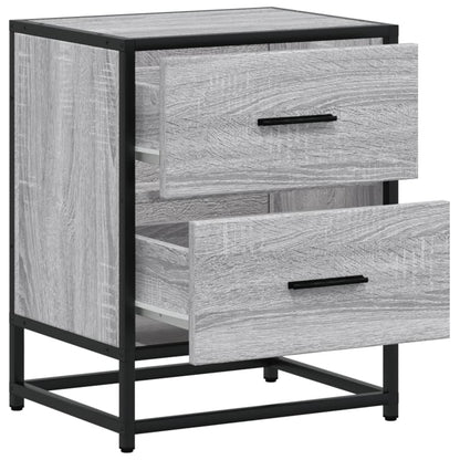Nachtkastjes 2 st 40x31x50 cm bewerkt hout grijs sonoma eiken