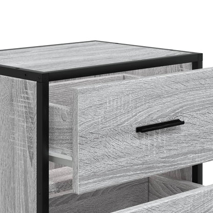 Nachtkastjes 2 st 40x31x50 cm bewerkt hout grijs sonoma eiken