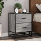 Nightstands 2 pcs 40x31x50 cm engineered wood grey Sonoma oak