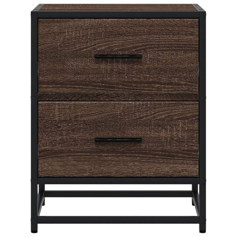 Nachtkastje 40x31x50 cm bewerkt hout bruin eikenkleurig
