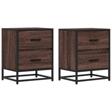 Nachtkastjes 2 st 40x31x50 cm bewerkt hout bruin eikenkleurig