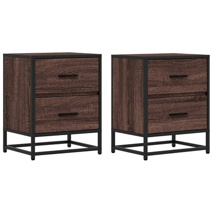 Nachtkastjes 2 st 40x31x50 cm bewerkt hout bruin eikenkleurig