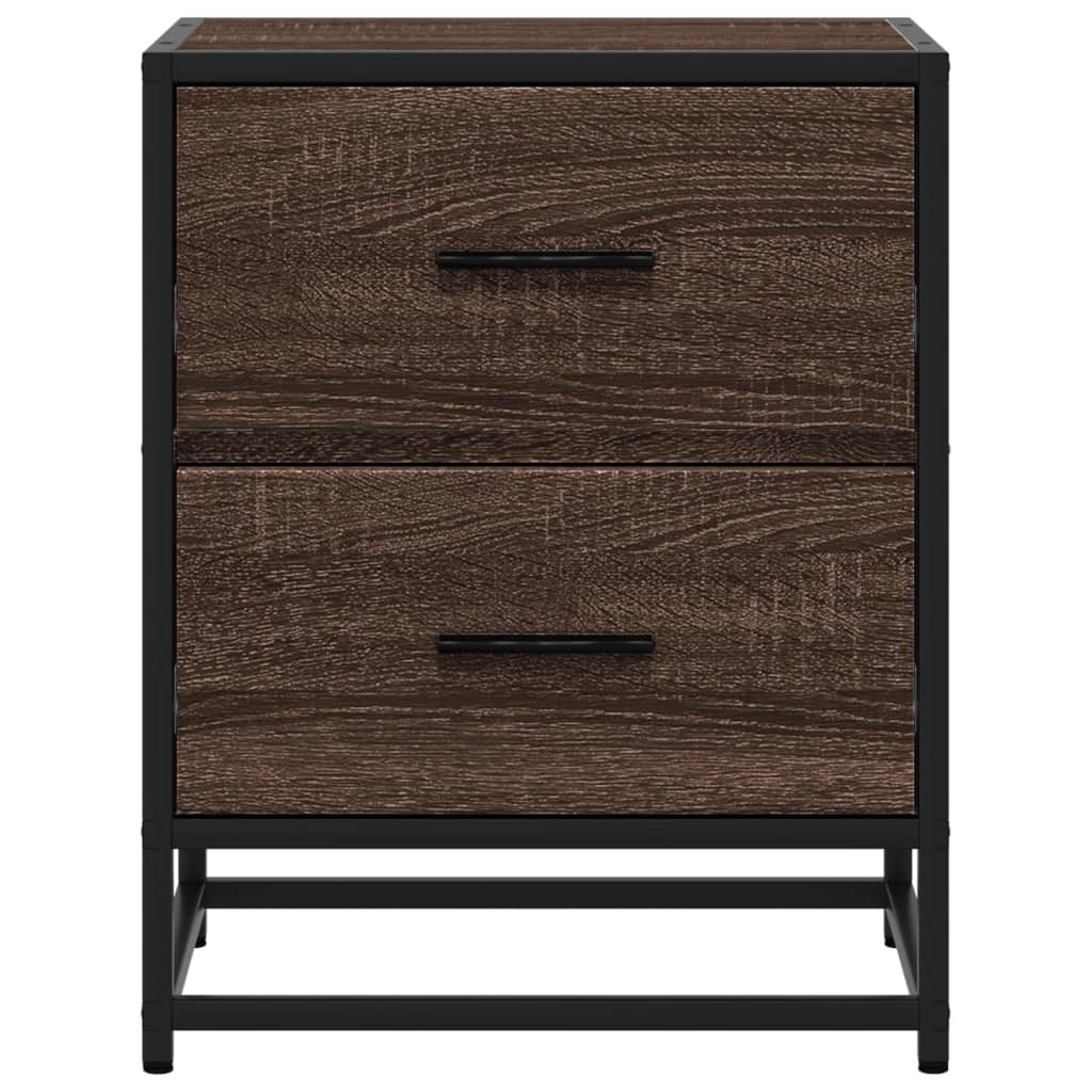 Nachtkastjes 2 st 40x31x50 cm bewerkt hout bruin eikenkleurig