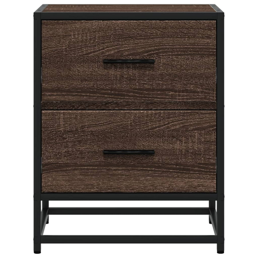 Nachtkastjes 2 st 40x31x50 cm bewerkt hout bruin eikenkleurig