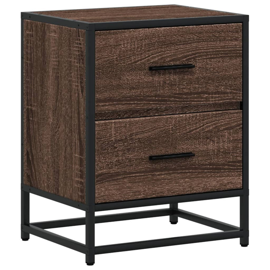 Nachtkastjes 2 st 40x31x50 cm bewerkt hout bruin eikenkleurig