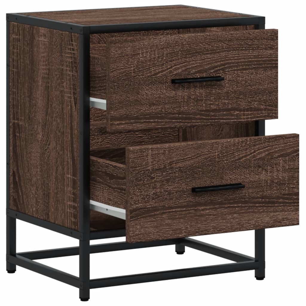 Nachtkastjes 2 st 40x31x50 cm bewerkt hout bruin eikenkleurig