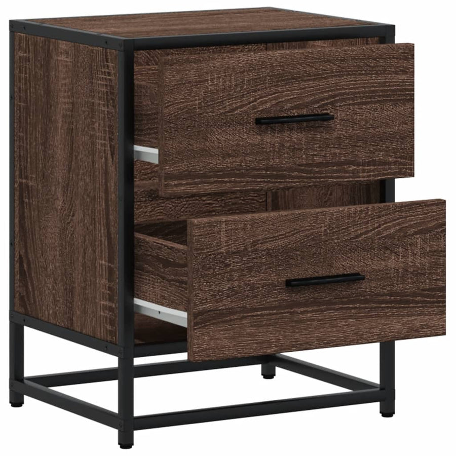 Nachtkastjes 2 st 40x31x50 cm bewerkt hout bruin eikenkleurig