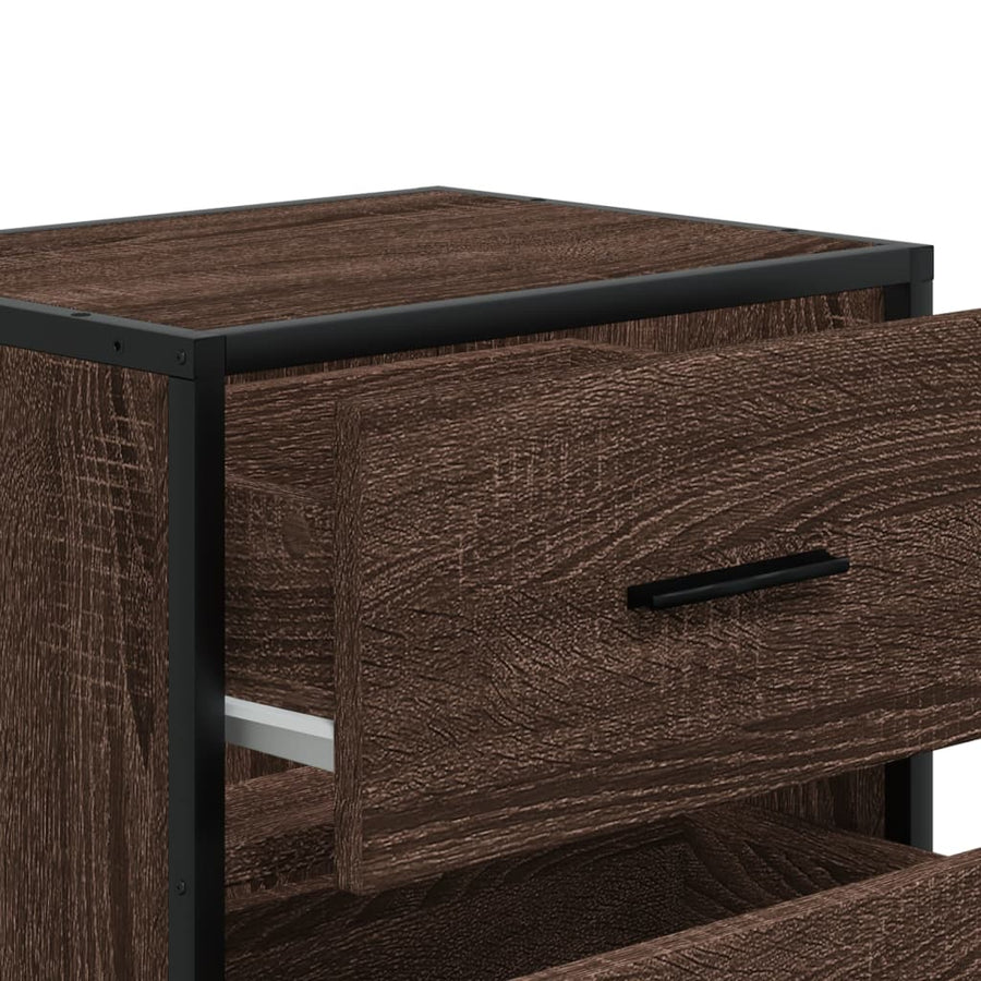 Nachtkastjes 2 st 40x31x50 cm bewerkt hout bruin eikenkleurig
