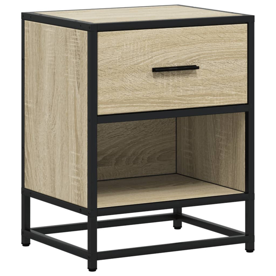 Nachtkastje 40x31x50 cm bewerkt hout sonoma eikenkleurig