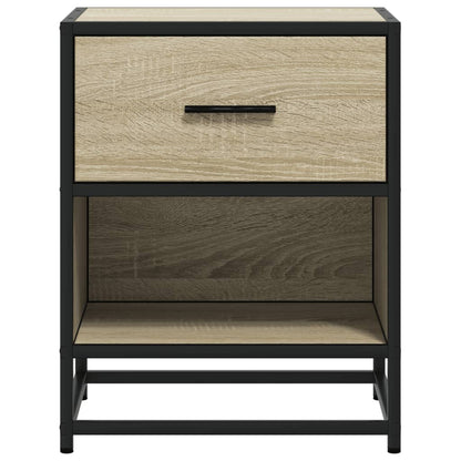 Nachtkastje 40x31x50 cm bewerkt hout sonoma eikenkleurig