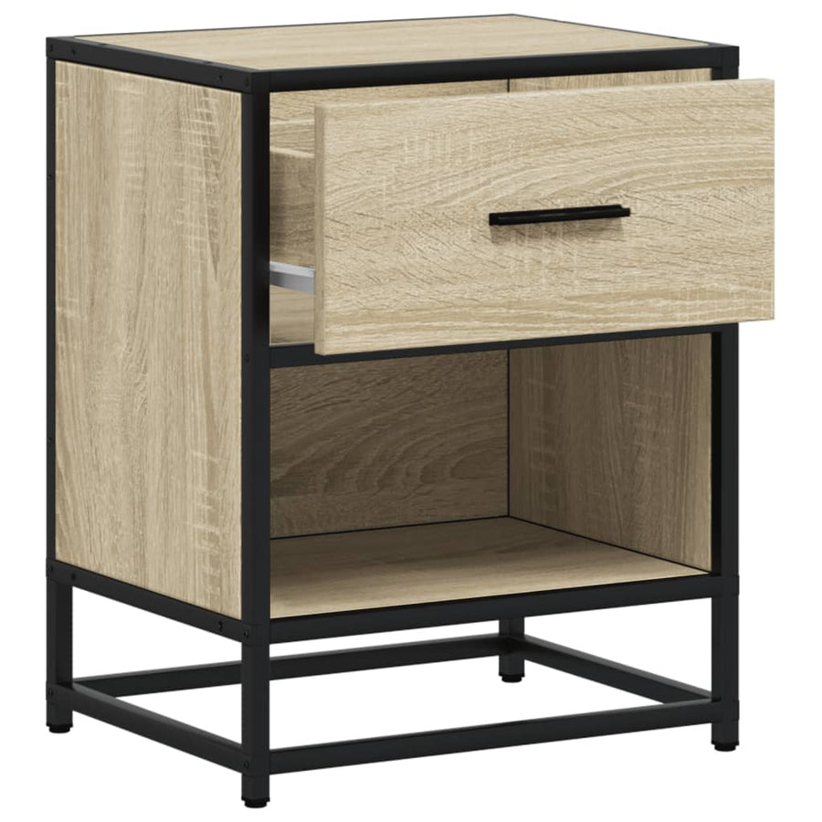 Nachtkastje 40x31x50 cm bewerkt hout sonoma eikenkleurig