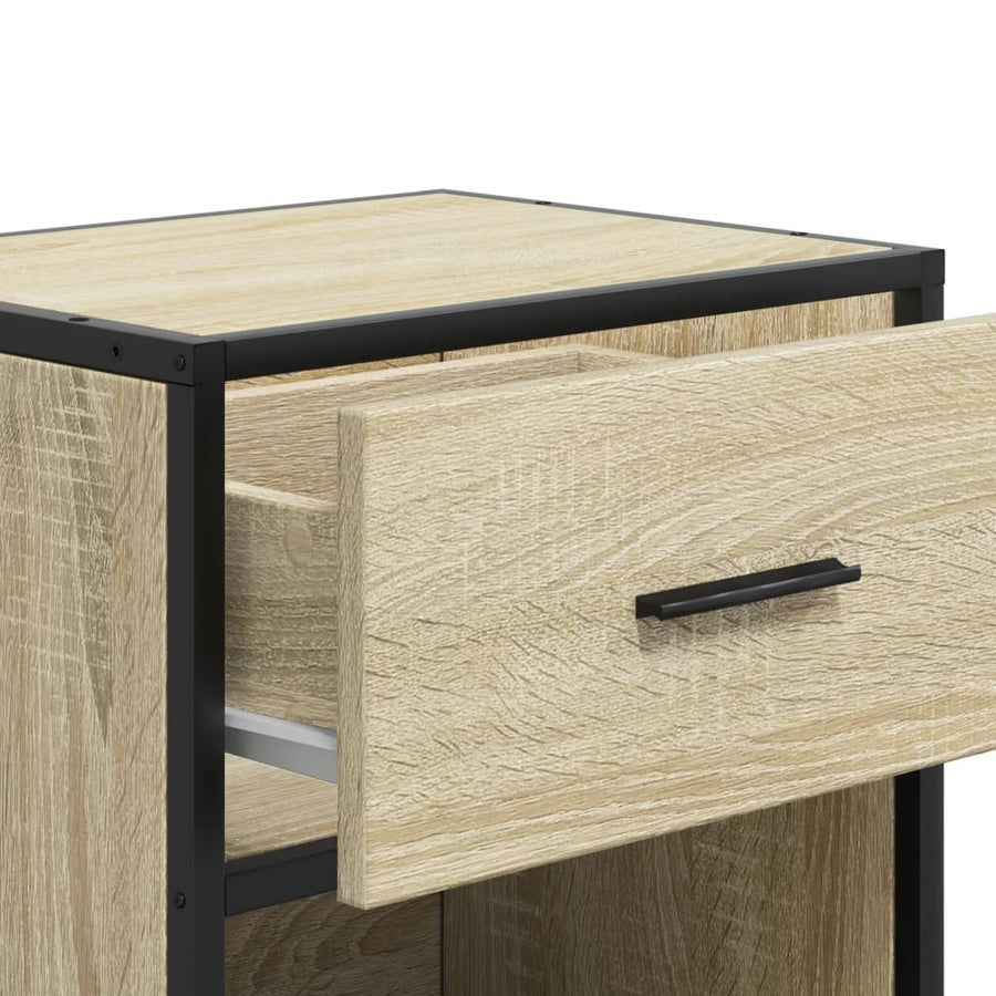Nachtkastje 40x31x50 cm bewerkt hout sonoma eikenkleurig
