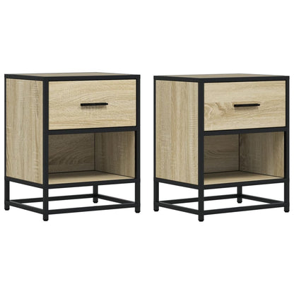 Nachtkastjes 2 st 40x31x50 cm bewerkt hout sonoma eikenkleurig