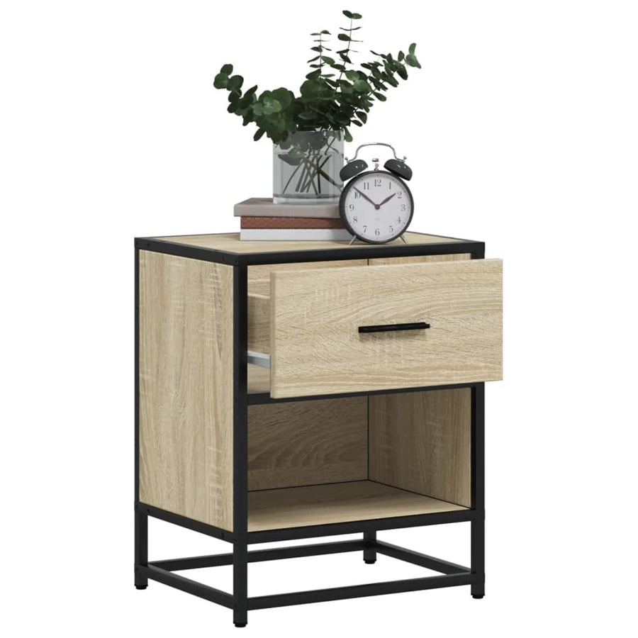 Nachtkastjes 2 st 40x31x50 cm bewerkt hout sonoma eikenkleurig
