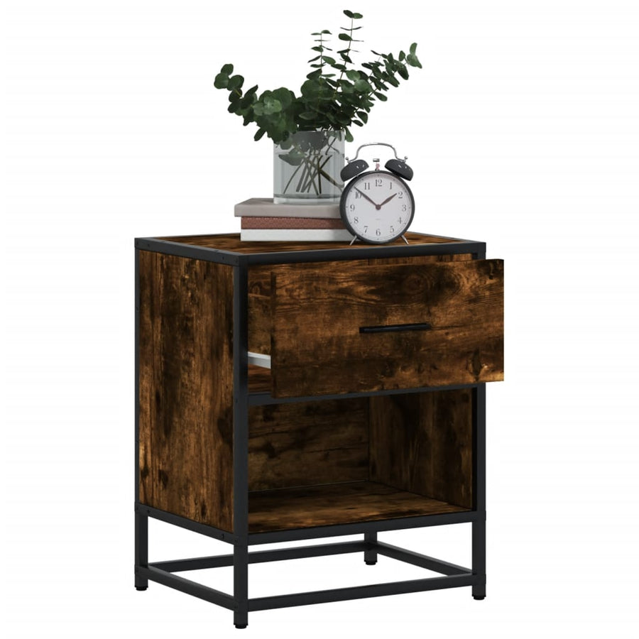 Nachtkastjes 2 st 40x31x50 cm bewerkt hout gerookt eikenkleurig