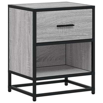 Nachtkastje 40x31x50 cm bewerkt hout grijs sonoma eikenkleurig