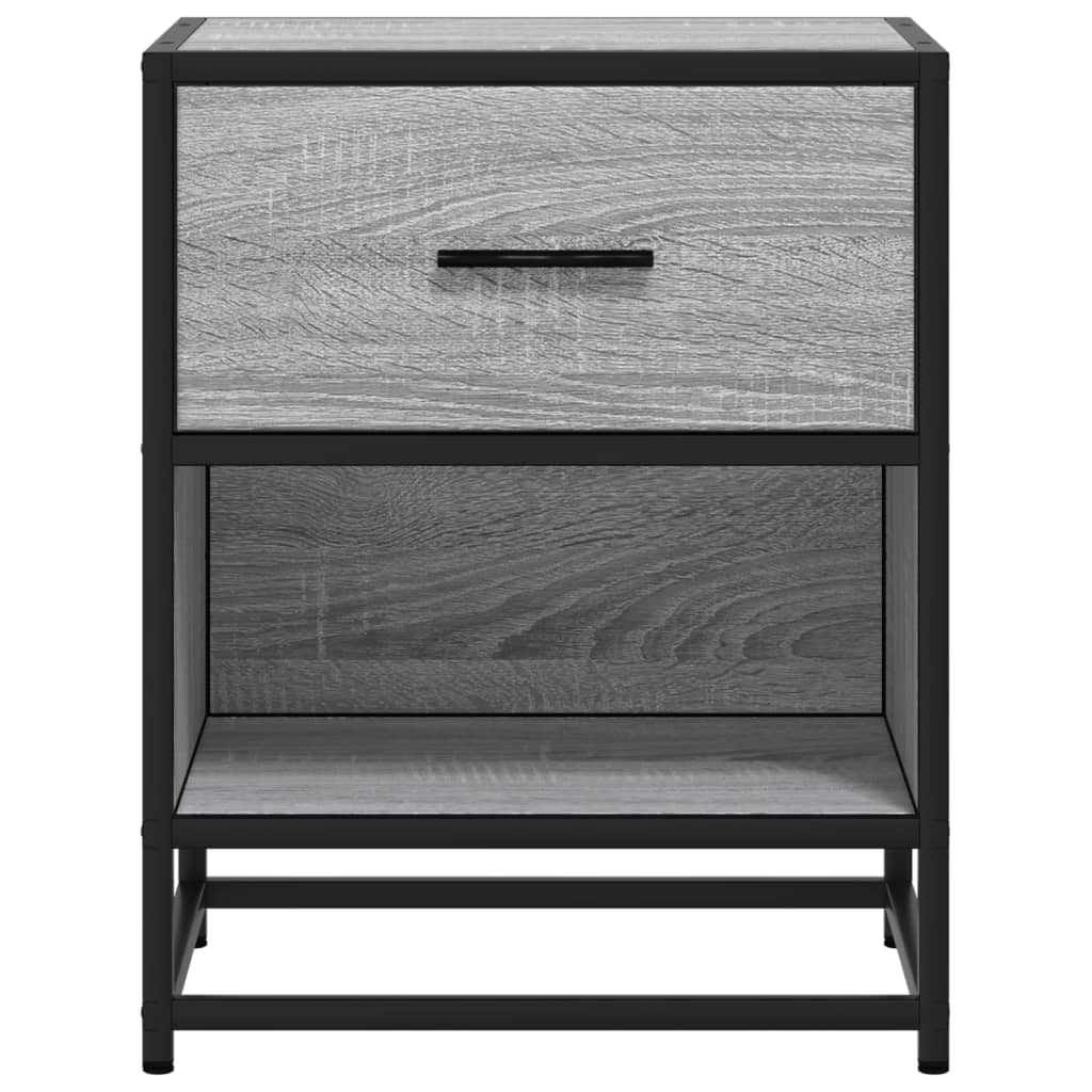 Nachtkastje 40x31x50 cm bewerkt hout grijs sonoma eikenkleurig
