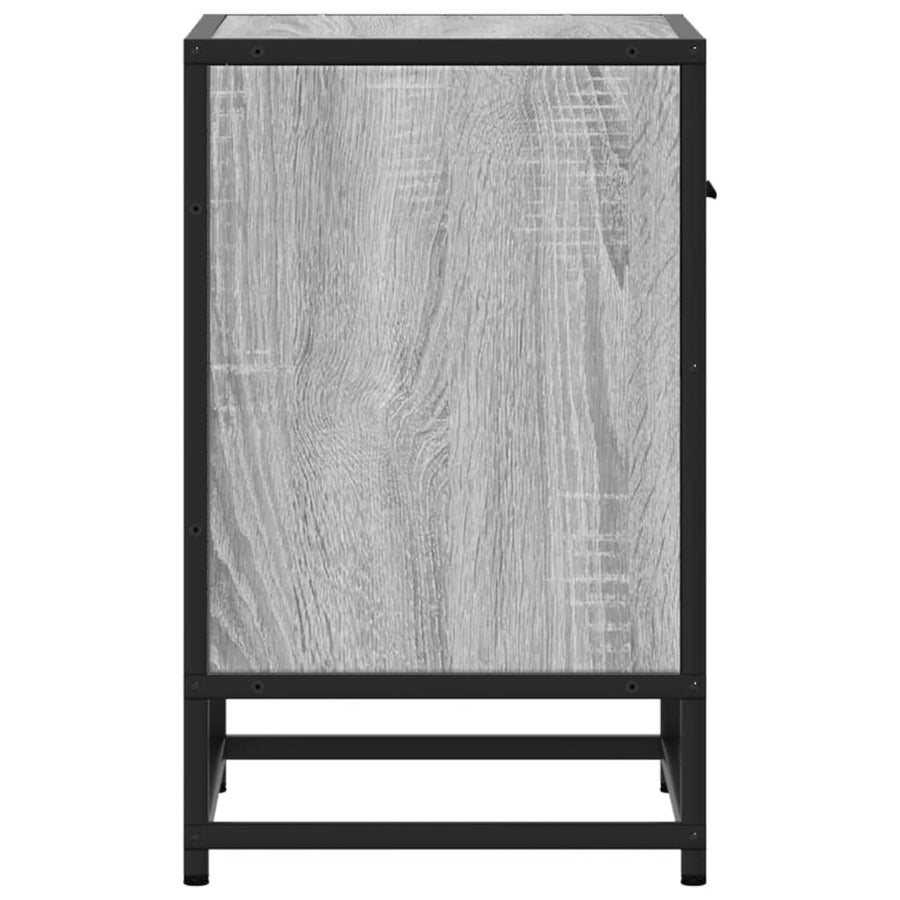 Nachtkastje 40x31x50 cm bewerkt hout grijs sonoma eikenkleurig