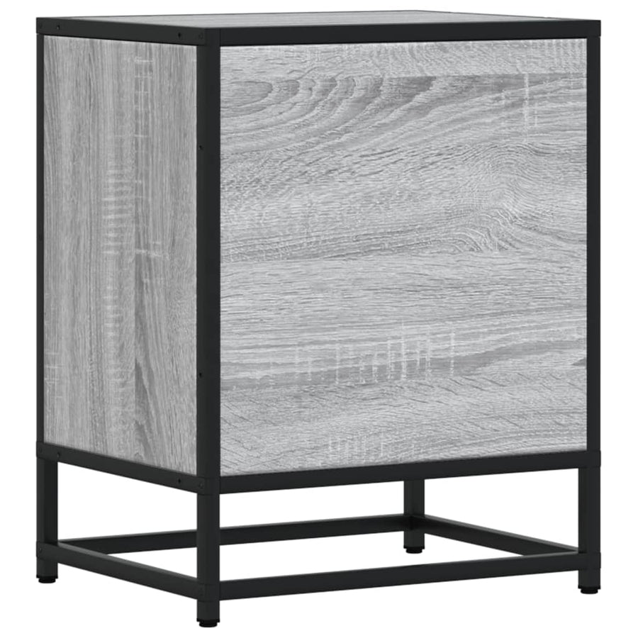 Nachtkastje 40x31x50 cm bewerkt hout grijs sonoma eikenkleurig