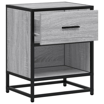 Nachtkastje 40x31x50 cm bewerkt hout grijs sonoma eikenkleurig