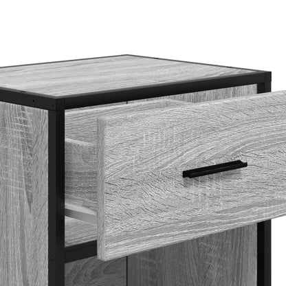 Nachtkastje 40x31x50 cm bewerkt hout grijs sonoma eikenkleurig