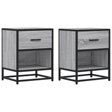 Nachtkastjes 2 st 40x31x50 cm bewerkt hout grijs sonoma eiken