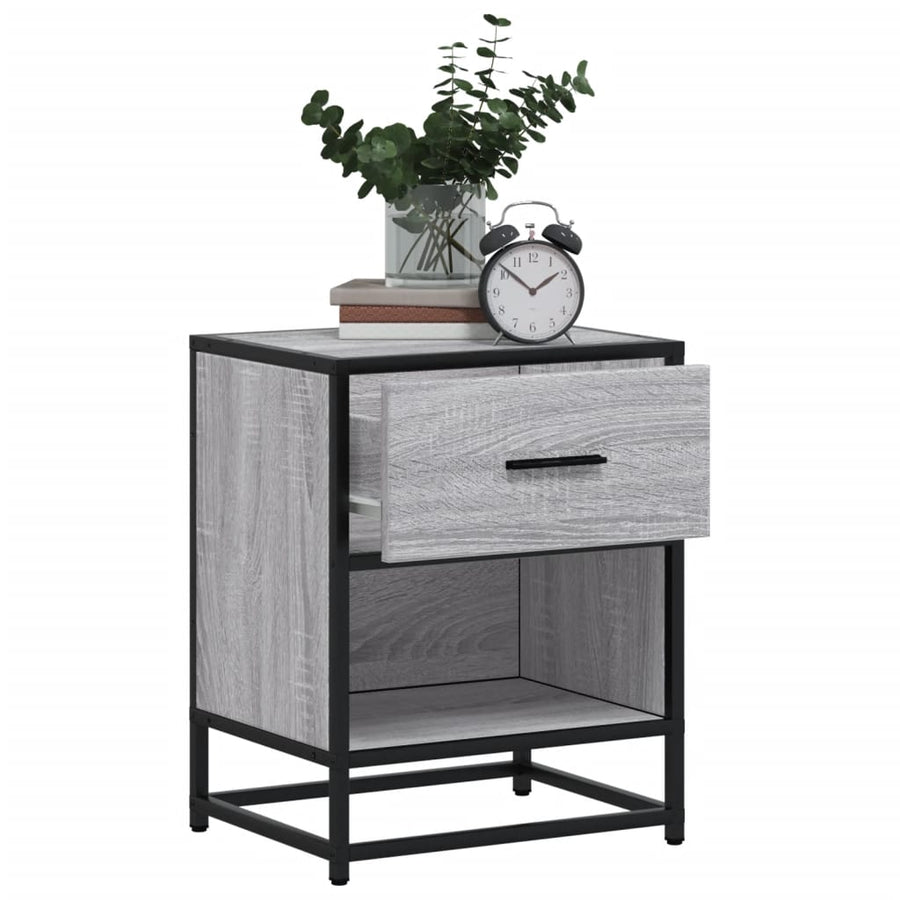Nachtkastjes 2 st 40x31x50 cm bewerkt hout grijs sonoma eiken