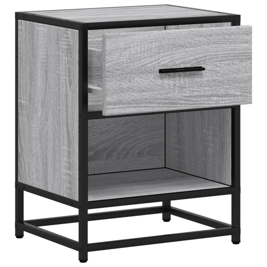 Nachtkastjes 2 st 40x31x50 cm bewerkt hout grijs sonoma eiken