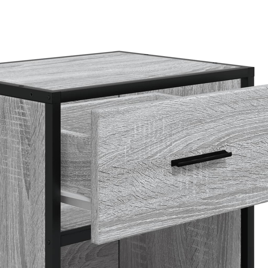 Nachtkastjes 2 st 40x31x50 cm bewerkt hout grijs sonoma eiken