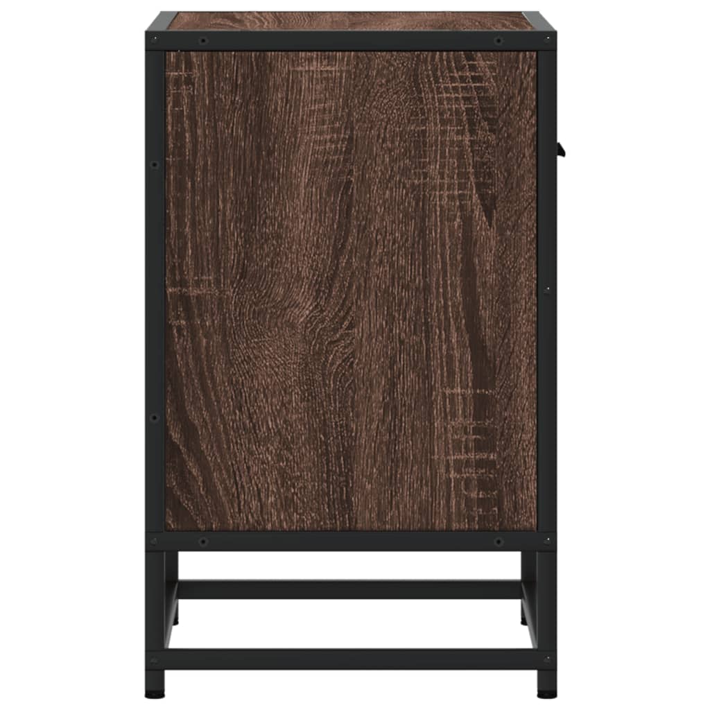 Nachtkastje 40x31x50 cm bewerkt hout bruin eikenkleurig