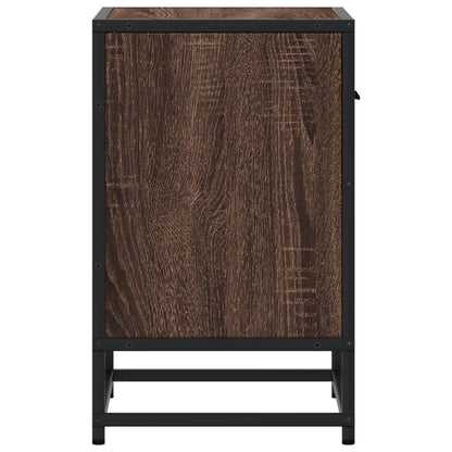 Nachtkastje 40x31x50 cm bewerkt hout bruin eikenkleurig