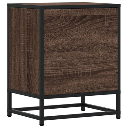 Nachtkastje 40x31x50 cm bewerkt hout bruin eikenkleurig