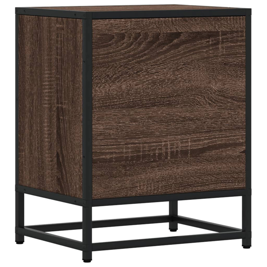 Nachtkastje 40x31x50 cm bewerkt hout bruin eikenkleurig