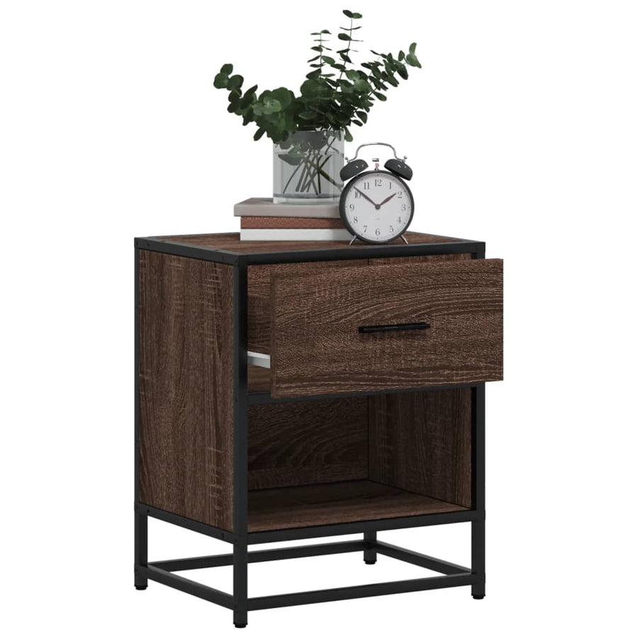 Nachtkastjes 2 st 40x31x50 cm bewerkt hout bruin eikenkleurig