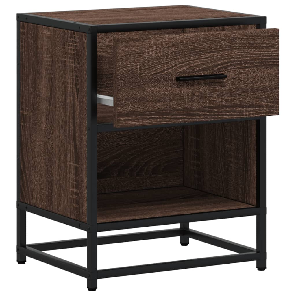 Nachtkastjes 2 st 40x31x50 cm bewerkt hout bruin eikenkleurig