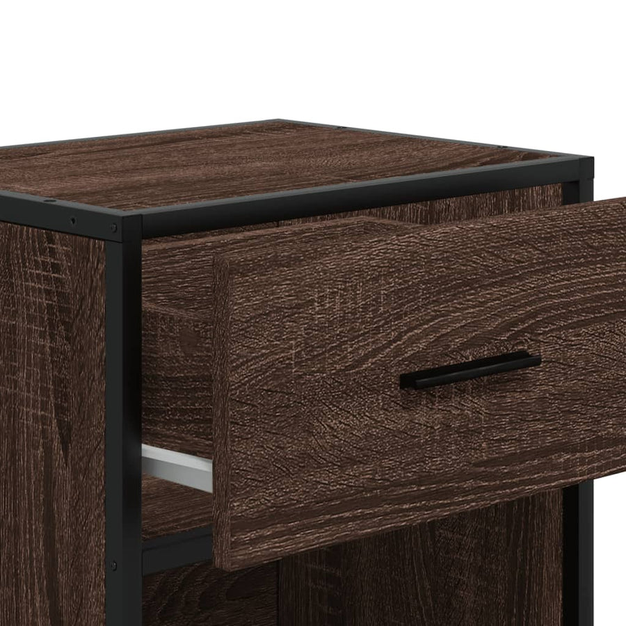 Nachtkastjes 2 st 40x31x50 cm bewerkt hout bruin eikenkleurig
