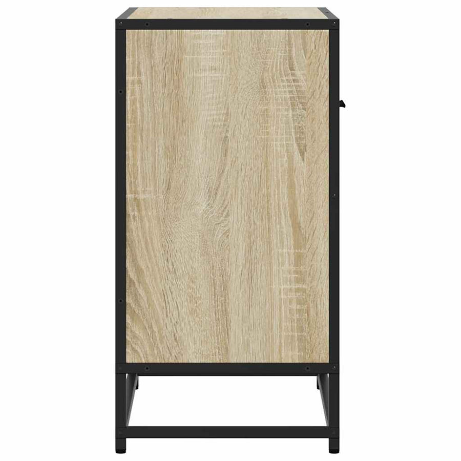 Nachtkastje 60x31x60 cm bewerkt hout en metaal sonoma eiken