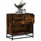 Nachtkastje 60x31x60 cm bewerkt hout metaal gerookt eiken