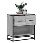 Nachtkastje 60x31x60 cm bewerkt hout metaal grijs sonoma