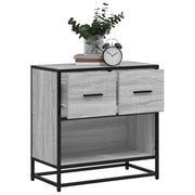 Nachtkastje 60x31x60 cm bewerkt hout metaal grijs sonoma