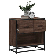 Nachtkastje 60x31x60 cm bewerkt hout metaal bruin